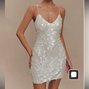 Elegant White Sequin Dress